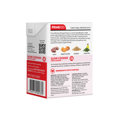 Prime 100 SPD Duck & Sweet Potato Slow Cooked 354g