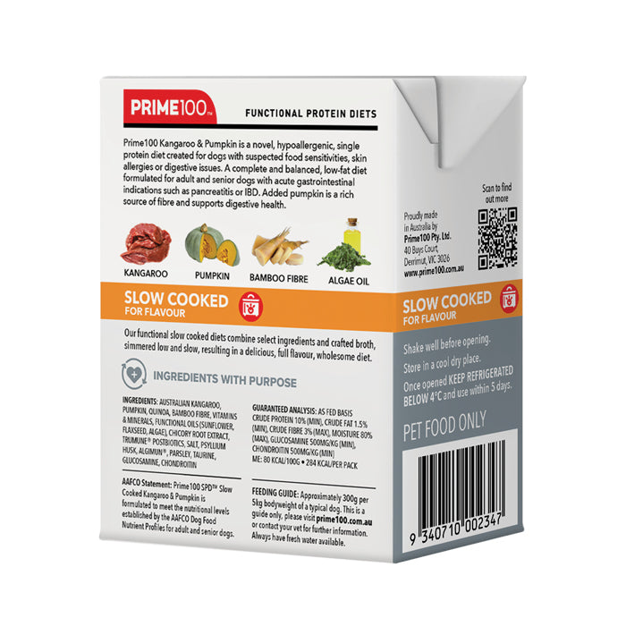 Prime 100 SPD Kangaroo & Pumpkin Slow Cooked 354g
