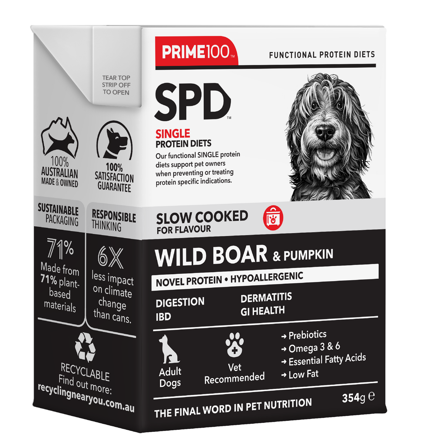 Prime 100 SPD Wildboar & Pumpkin Slow Cooked 354g