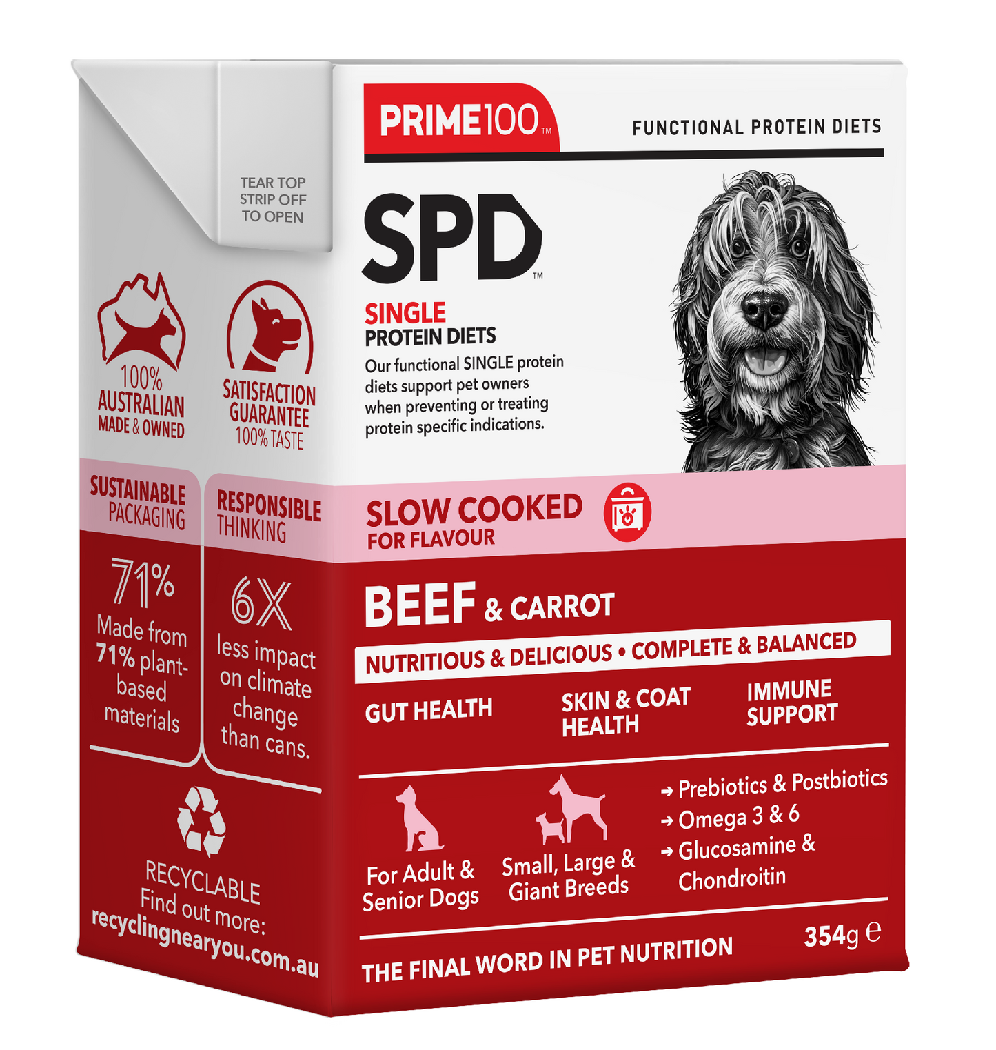 Prime 100 SPD Beef & Carrot Slow Cooked 354g