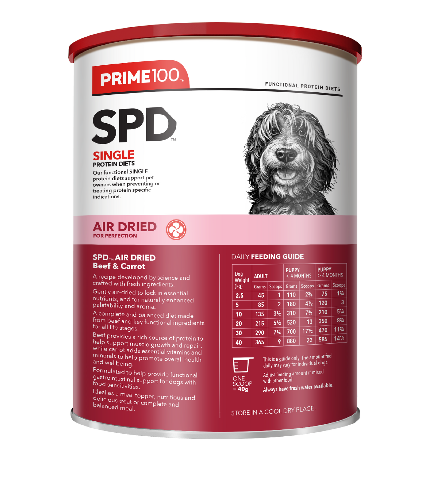 SPD Beef & Carrot Air Dried 600gm