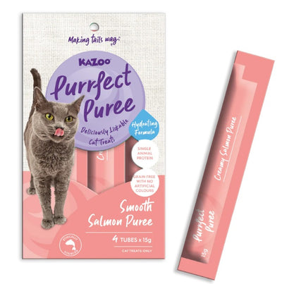 Kazoo Purrfect Puree – Salmon – 4pk – 15g
