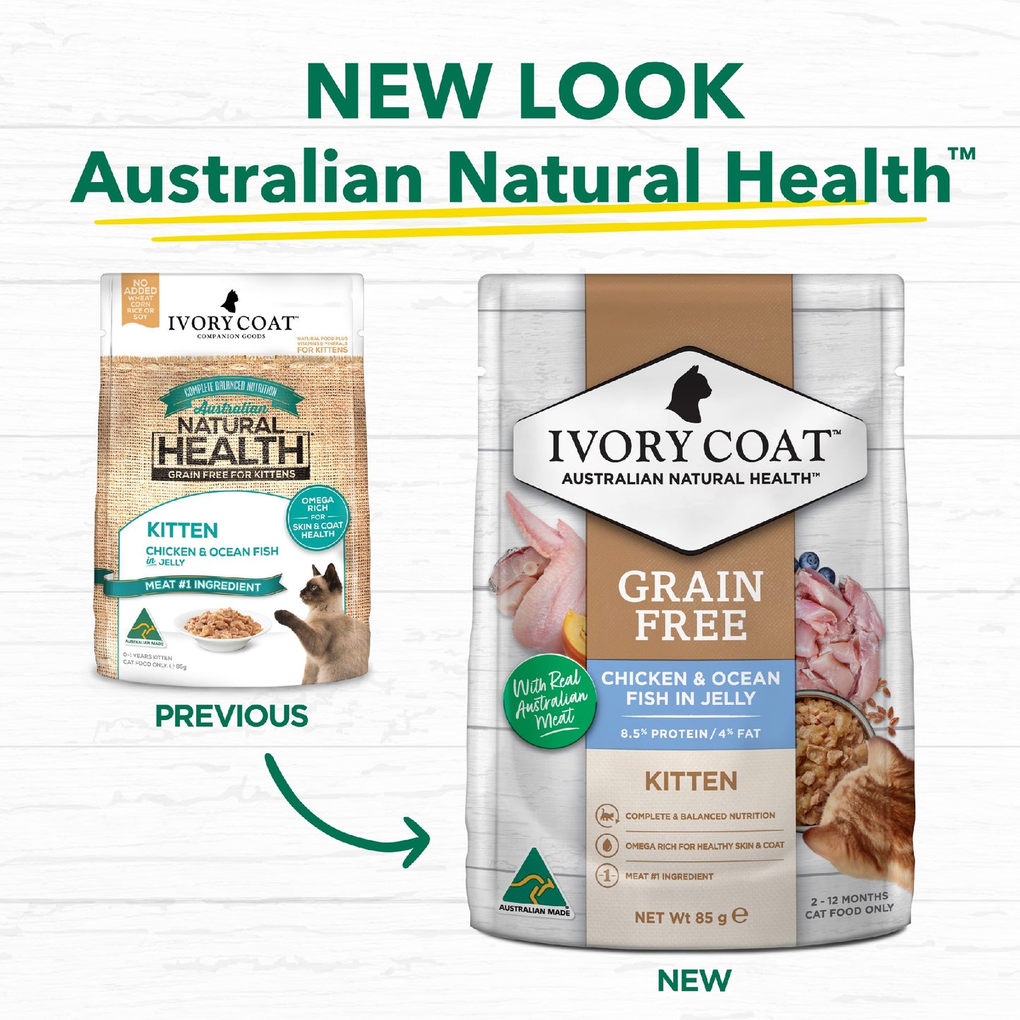 Ivory Coat Cat Kitten Chicken & Oceanfish Gravy 85g