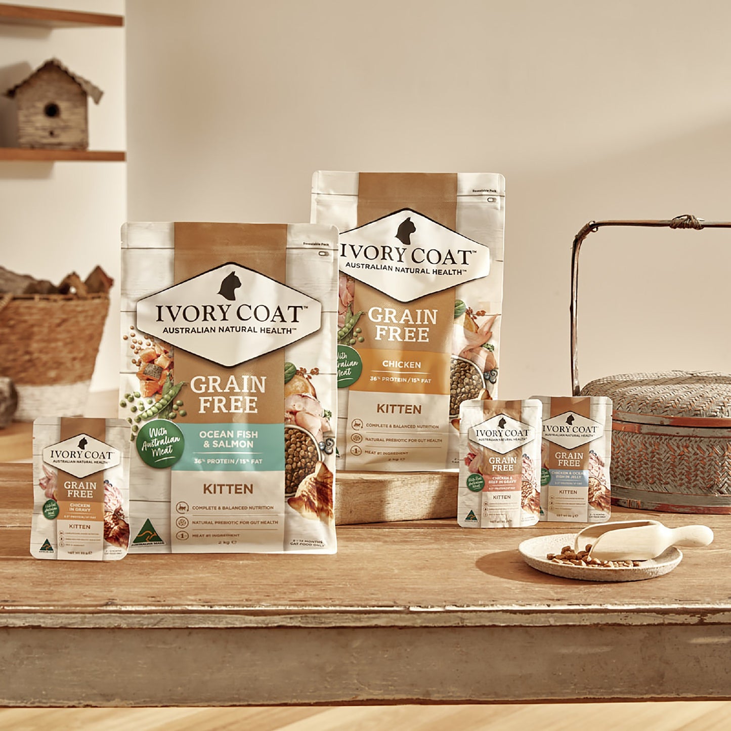 Ivory Coat Cat Kitten Chicken & Oceanfish Gravy 85g