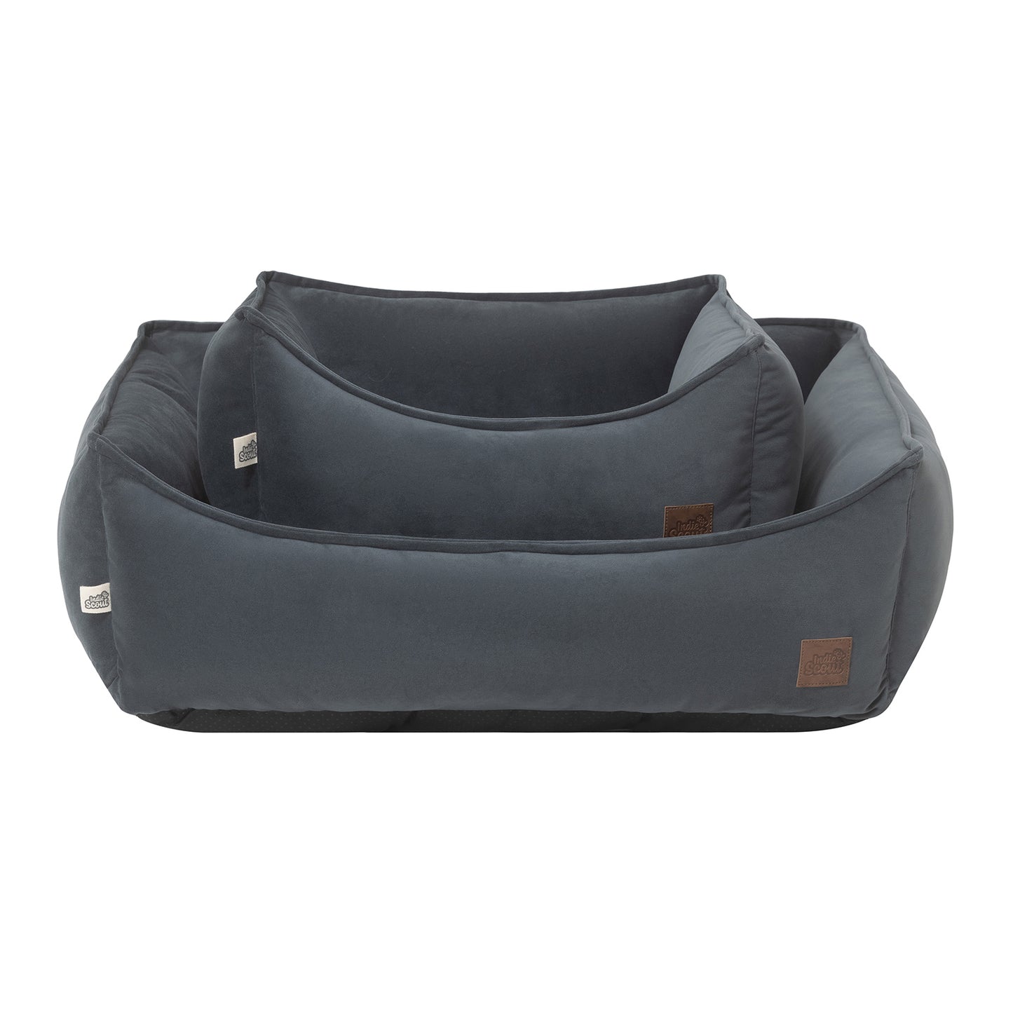 Indie & Scout Recylced Velvet Square Bolster Bed Small Slate