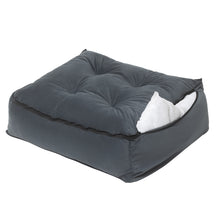 Indie & Scout Recylced Velvet Square Bolster Bed Large Slate