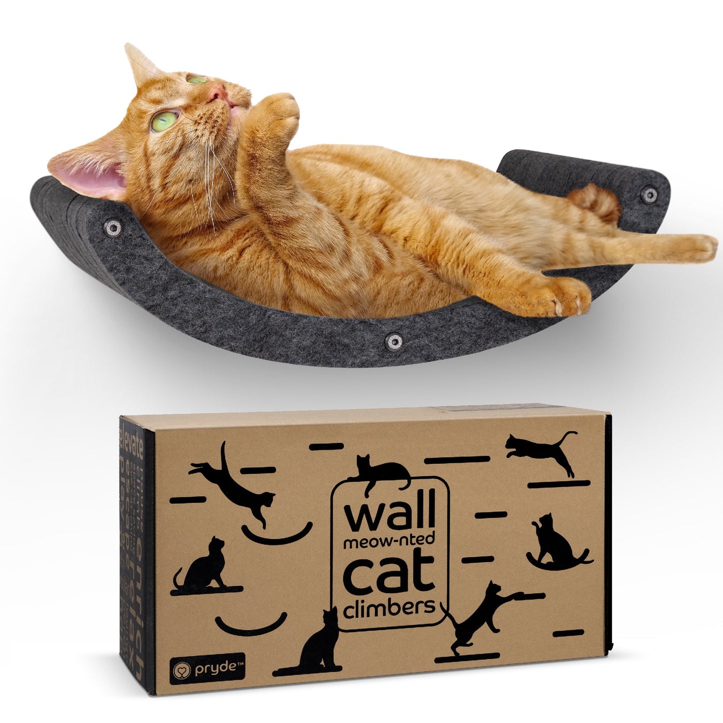 Pryde Pets Cat Climber Curved Shelf Charcoal