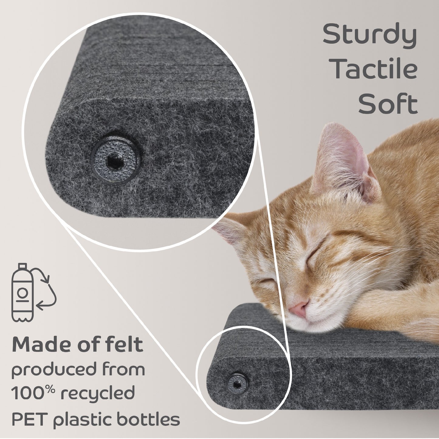 Pryde Pets Cat Climber Short Steps (2) Charcoal