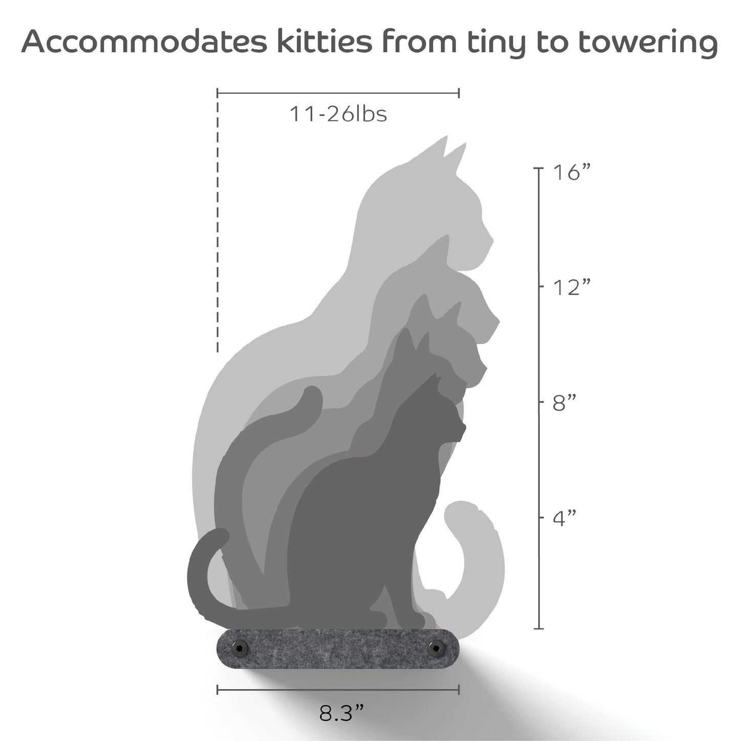 Pryde Pets Cat Climber Short Steps (2) Charcoal