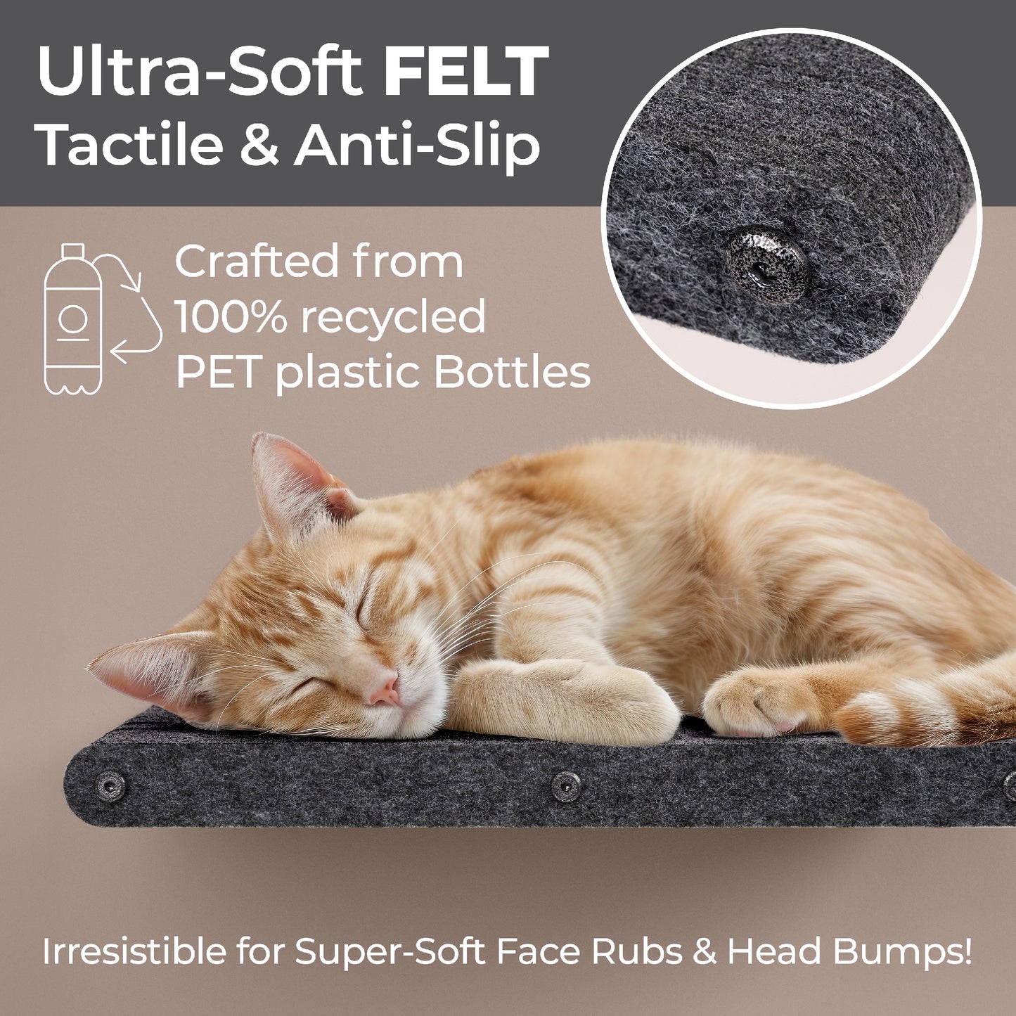 Pryde Pets Cat Climber Long Shelf Charcoal