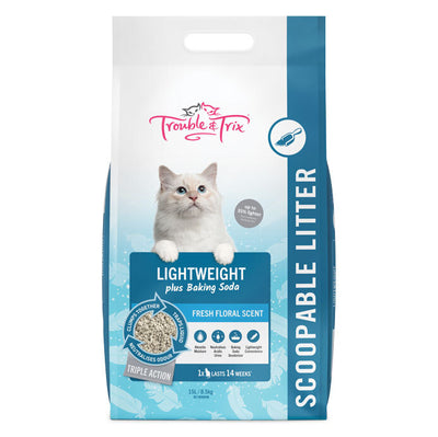 Trouble & Trix Light Weight Litter with Baking Soda 15 Ltr *In store Pick up only