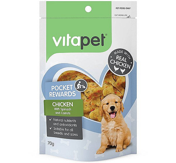 Vitapet Trainers Treats Chicken & Veg Bone shpe 70g