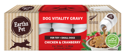 Earthz Pet Vitality Gravy Toy-Small Chicken & Cranberry 5 x 35ml