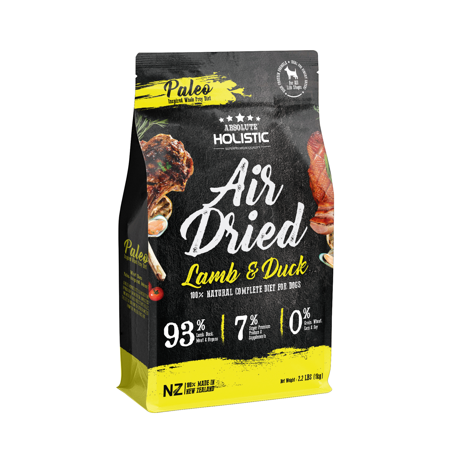 Absolute Holistic Air Dried Dog Food Lamb & Duck 1kg Bag