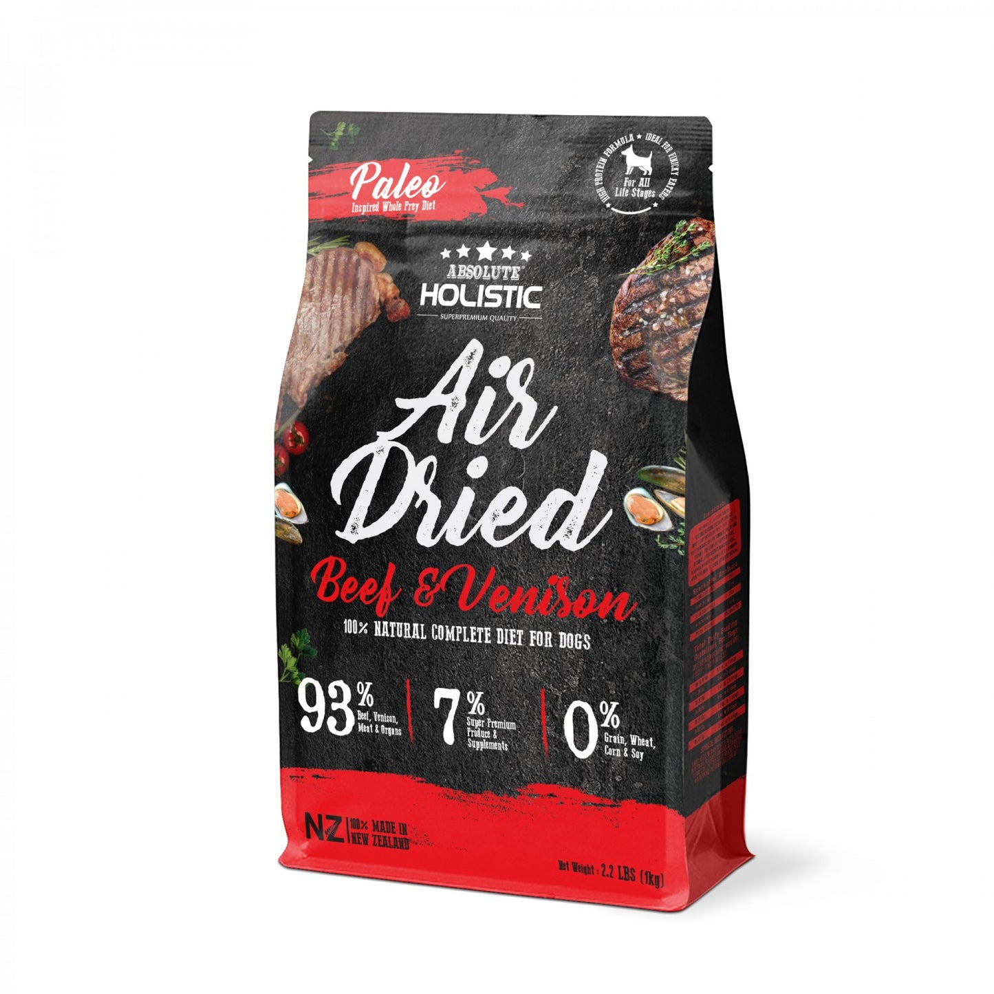 Absolute Holistic Air Dried Dog Food Red Meat- Beef & Venison 1kg