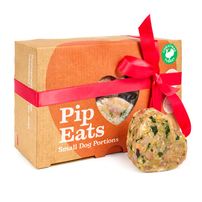 Pip Eats Christmas Turkey Dinner Raw Dog Food