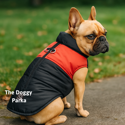 Pet One Doggy Parka With Leash D Rings Red\Black