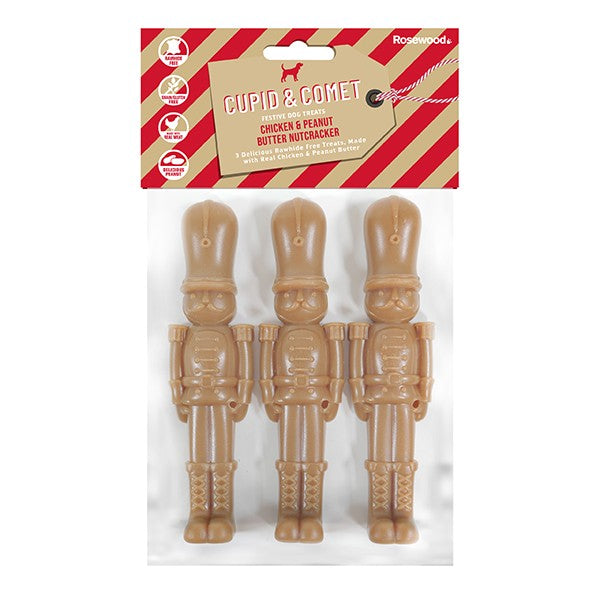 Chicken & Peanut Butter Nutcracker Dog Treat 3 pieces 135g