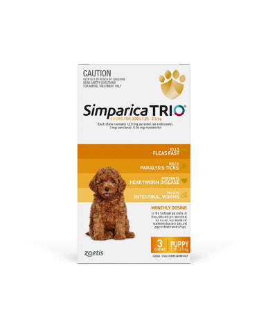 Simparica Trio 1.3-2.5Kg 3 Pack