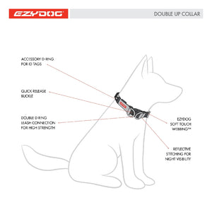 Ezy Dog Double Up Collar Black