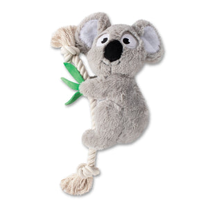 Fringe Studio Koala on a Rope Plush Squeaker Dog Toy