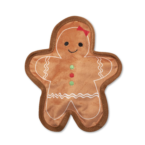 Gingerbread Girl Durable Plush Dog toy