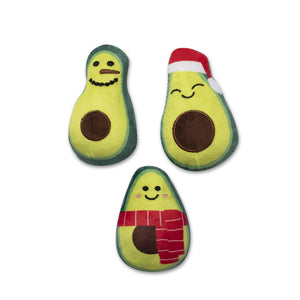 Holiday Avocados 3-Piece Small Dog Toy