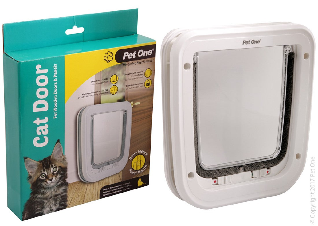 Pet One Cat Door Four way Locking (wooden doors)