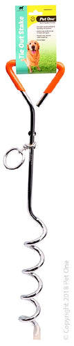 Pet One Tie Out Stake 45Cm X 8Mm With Plastic Handle