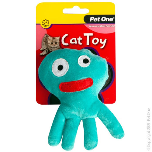 Pet One Cat Toy Plush Octopus Blue 12.5 cm