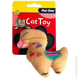 Pet One Cat Toy Plush Llama Brown 13 cm