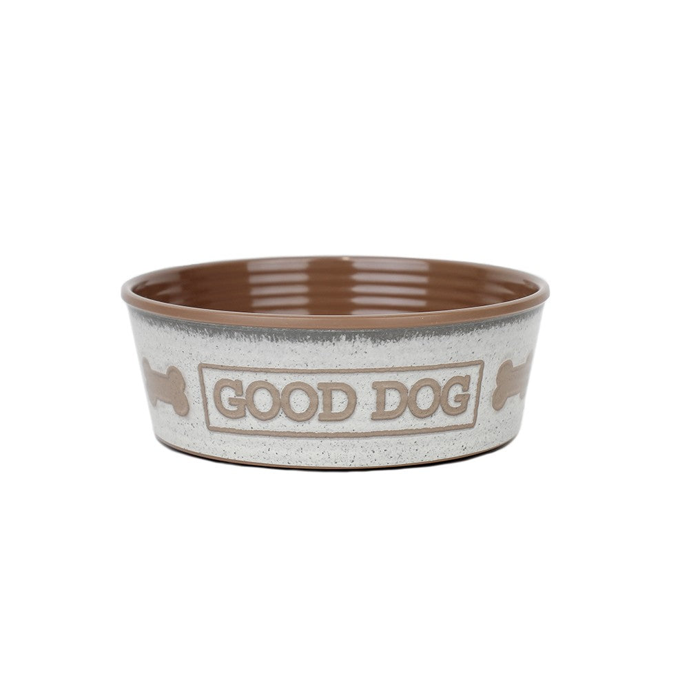 Barkley & Bella Bowl Melamine Good Dog Natural Medium