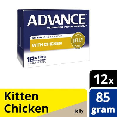 Pack of 12 Advance Kitten Chick Jelly 85gm