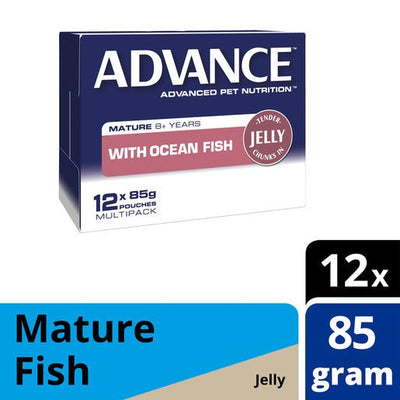 Pack of 12 Advance Cat Ageing Fish 85g