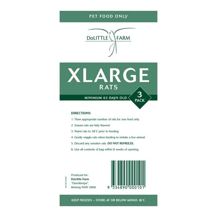 Dolittle Farm X large Rats 3 pack *Available in store or local deliver