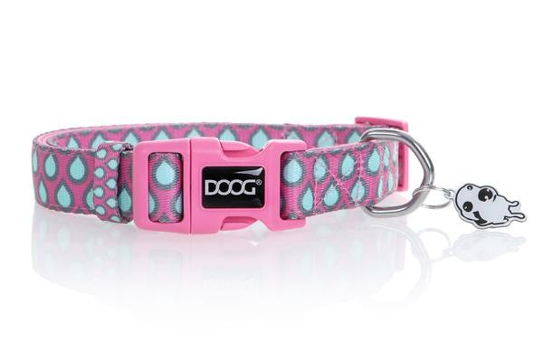Doog Luna Collar Pink With Tear Drops
