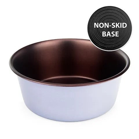 Bainbridge Dog Bowl Stainless Steel Non-Skid - Grey & Copper - 1.2L