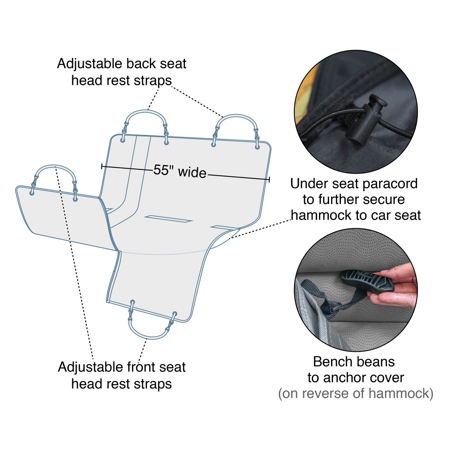 Kurgo Wander Hammock - Charcoal