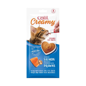 CatIt Creamy Tasty Salmon & Prawn 4 x 10gm Tubes