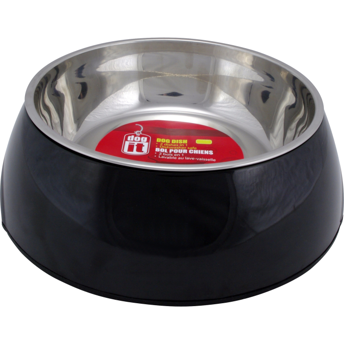 Dogit 2 in 1 Style Durable Dog Bowl Black Large 1.6ltr