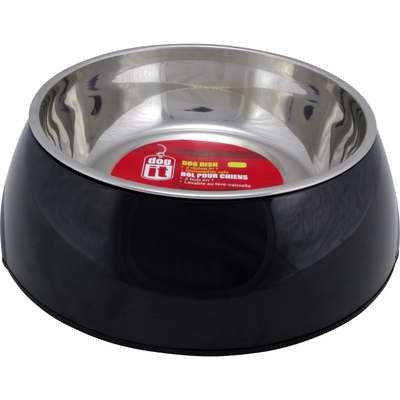 Dogit 2 in 1 Style Durable Dog Bowl Black Large 1.6ltr