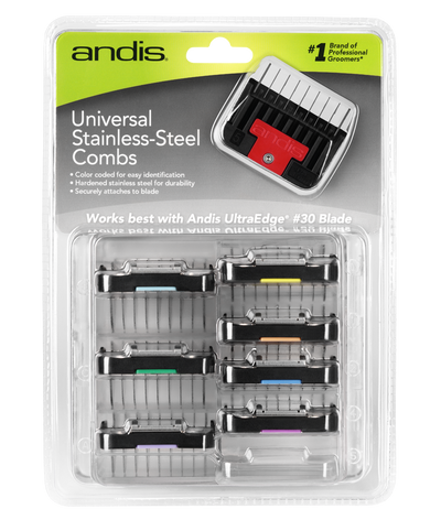 Andis Comb Universal Stainless-Steel - 8 Piece Set