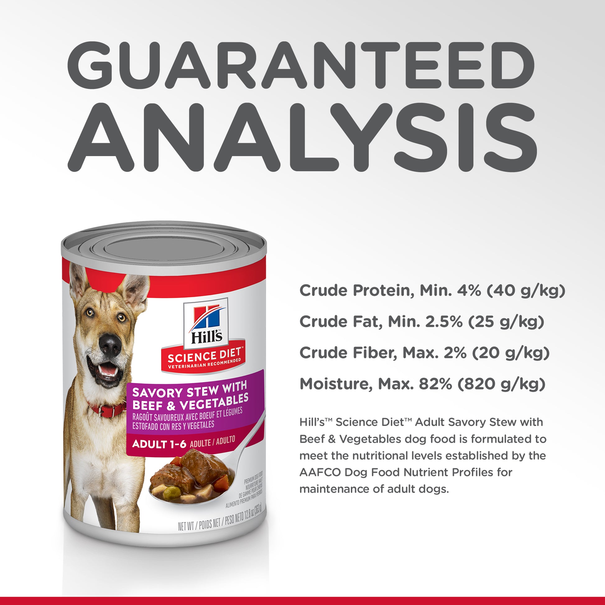 Science Diet Dog Adult Savoury Stew Beef 363g Can