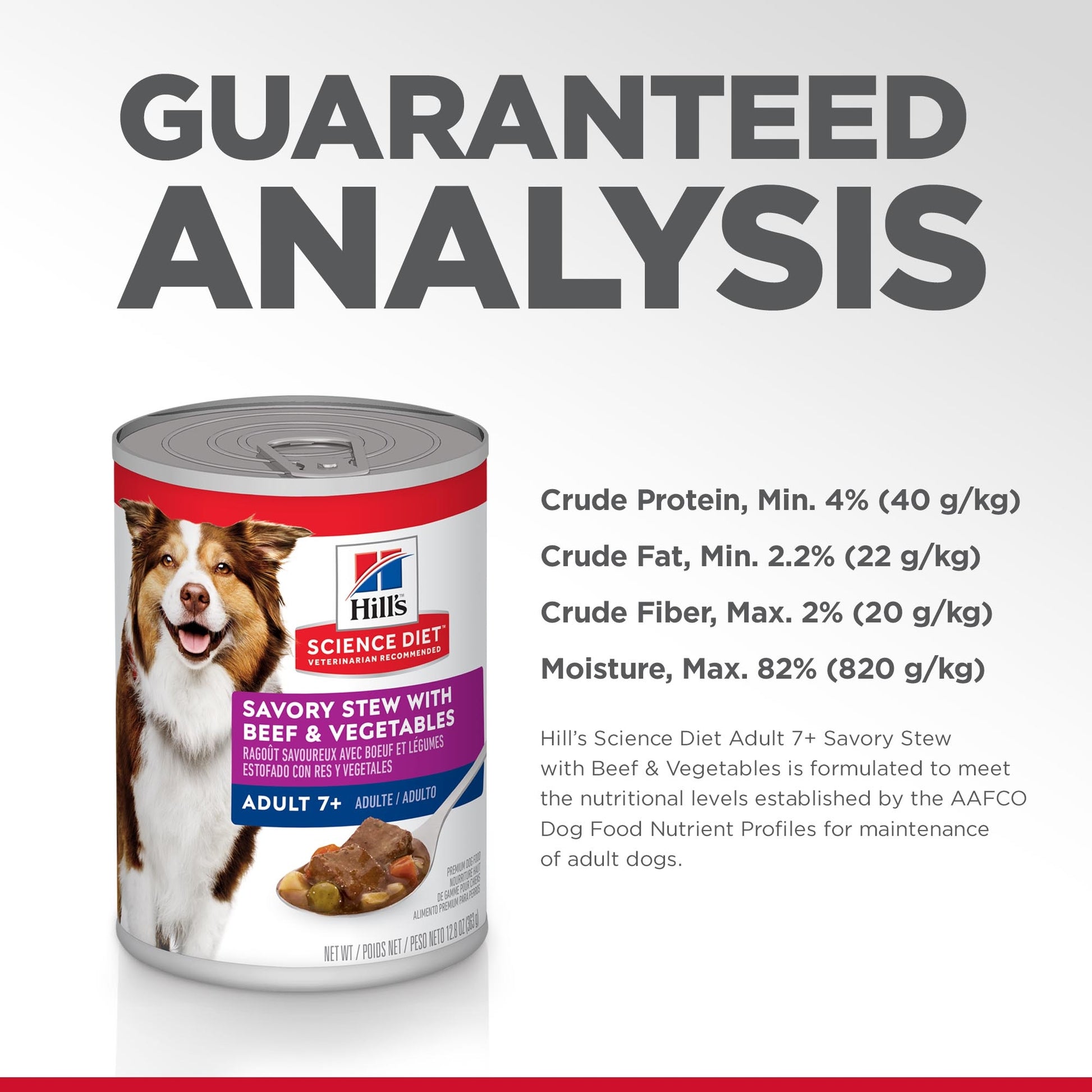 Science Diet Dog Mature Savoury Beef Stew 363G can