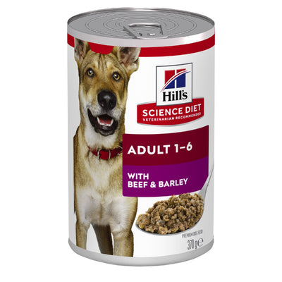 Science Diet Dog Adult Beef 370g can