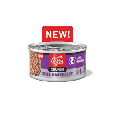 Orijen Kitten Chicken & Tuna Chunks & Shreds Wet Food Can 12 x 85g