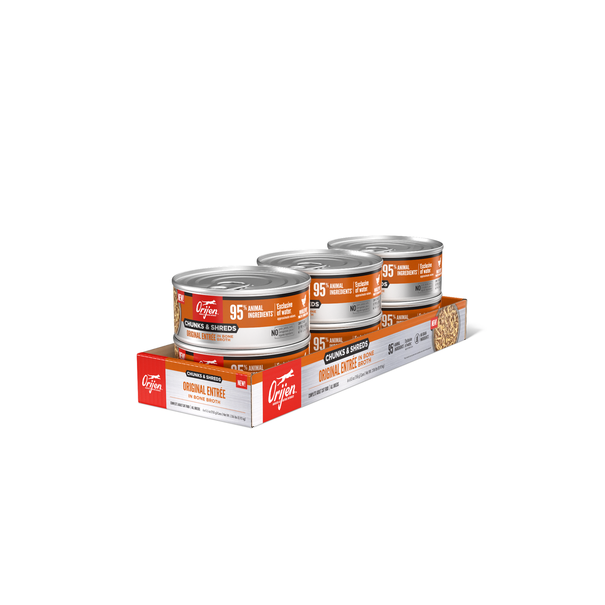 Orijen Original Chunks & Shreds Wet Cat Food Can 6 x 155g