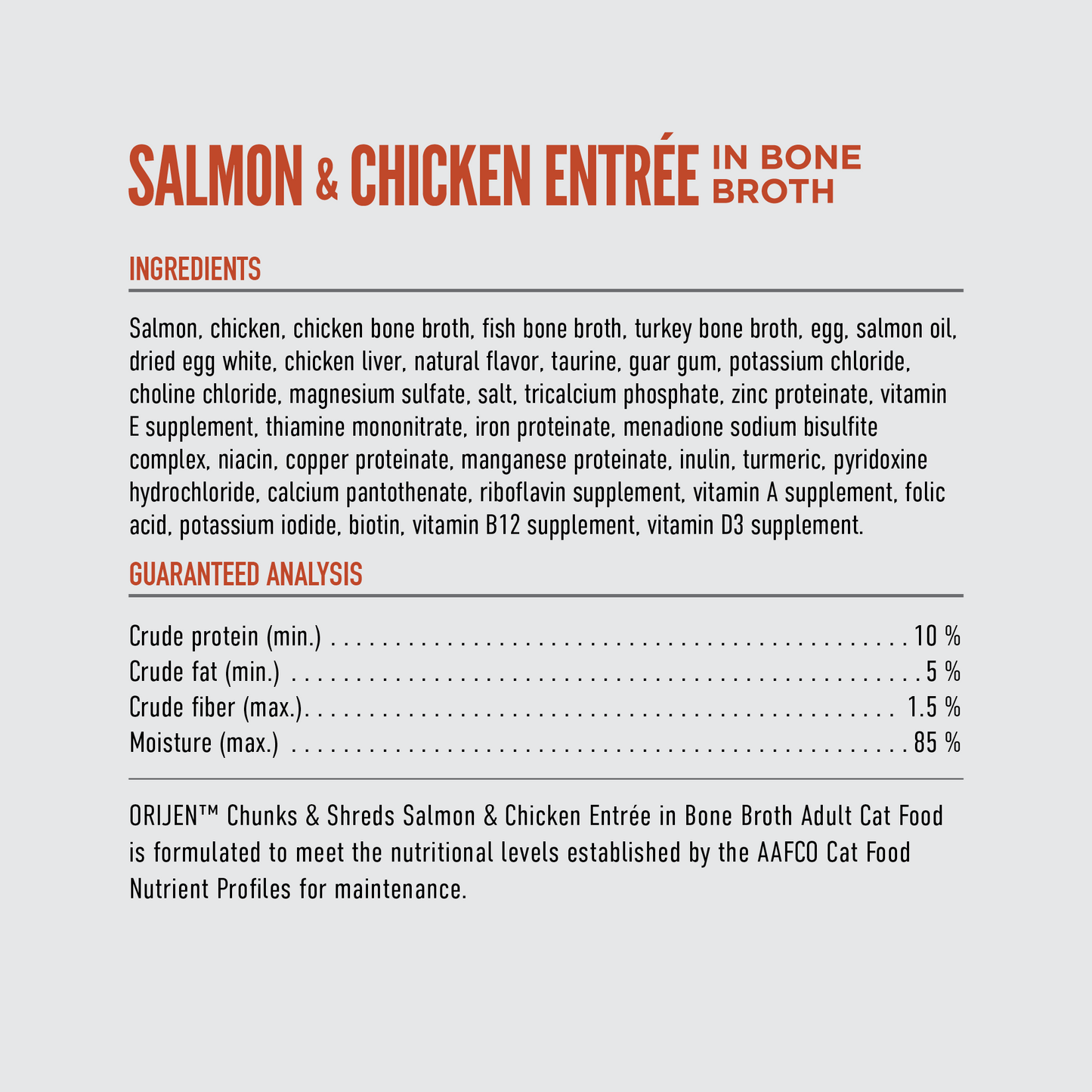 Orijen Salmon & Chicken Chunks & Shreds Wet Cat Food Cat 6 x 155g