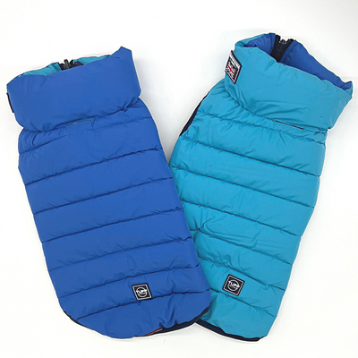 Hampton Hound Azure & Sky Reversible Dog Puffer Jacket [Sz:XS 25cm]