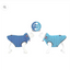 Hampton Hound Azure & Sky Reversible Dog Puffer Jacket [Sz:XS 25cm]